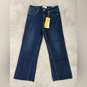 Risen Brand - Dark Blue Flare Ankle Jeans for Women